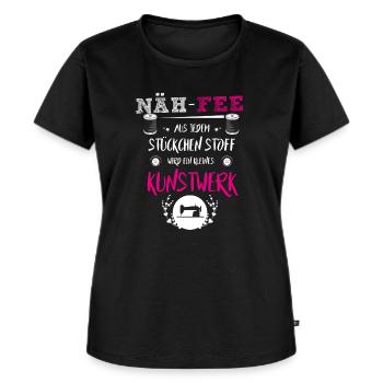 Näher Näherin - Frauen Premium Bio T-Shirt - Schwarz - Vorne - Selfina (174cm)
