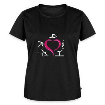 Filles gymnastique amour aparatus barres poutre plancher - T-shirt Premium bio Femme - noir - Devant - Selfina (174cm)