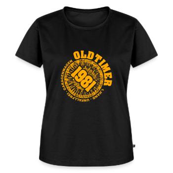 Papa 1981 - Frauen Premium Bio T-Shirt - Schwarz - Vorne - Selfina (174cm)