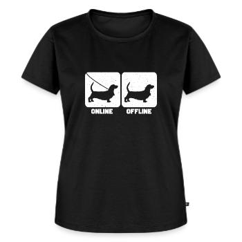 Basset Hound - Frauen Premium Bio T-Shirt - Schwarz - Vorne - Selfina (174cm)