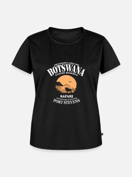 Botswana - Gnu - Frauen Premium Bio T-Shirt - Schwarz