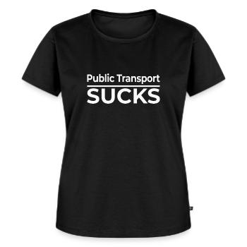 Public Transport Sucks - Women's Premium Organic T-shirt - black - Front - Selfina (174cm)