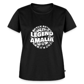 Mme Amalia - T-shirt Premium bio Femme - noir - Devant - Selfina (174cm)