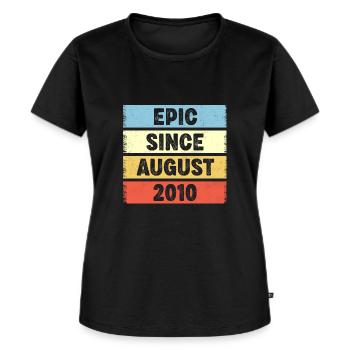 Epic Since August 2010 12. Geburtstag - Frauen Premium Bio T-Shirt - Schwarz - Vorne - Selfina (174cm)