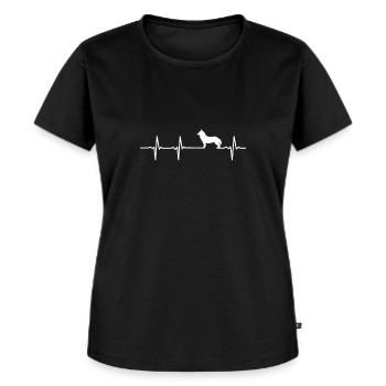 Husky Herzschlag Herzschlag Hund Hundeliebhab - Frauen Premium Bio T-Shirt - Schwarz - Vorne - Selfina (174cm)