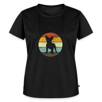 Bulldog Frenchie Dog Dog Lover Retro - T-shirt Premium bio Femme - noir - Devant - Selfina (174cm)