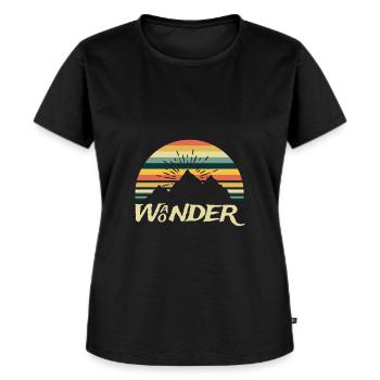 Wander Woman Wandern - Frauen Premium Bio T-Shirt - Schwarz - Vorne - Selfina (174cm)