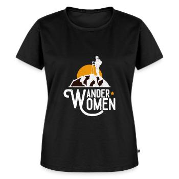 Wander Woman Wandern - Frauen Premium Bio T-Shirt - Schwarz - Vorne - Selfina (174cm)