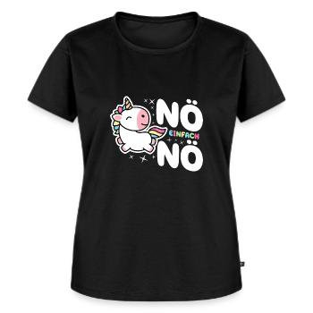 Nö einfach Nö Einhorn Mädchen Damen Teenager - Frauen Premium Bio T-Shirt - Schwarz - Vorne - Selfina (174cm)
