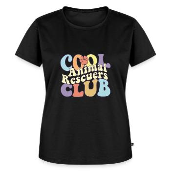 Cool Animal Rescuers Club Save Stray Animals - Frauen Premium Bio T-Shirt - Schwarz - Vorne - Selfina (174cm)