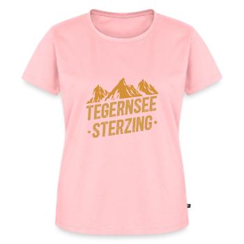 Alpenüberquerung Tegernsee Sterzing - Frauen Premium Bio T-Shirt - Rosa - Vorne - AI Model Female 172 dark (172cm)