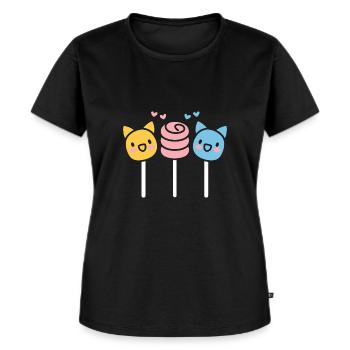 Süßigkeiten - Frauen Premium Bio T-Shirt - Schwarz - Vorne - Selfina (174cm)