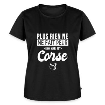 Corse cadeau couple Humour Homme corse - T-shirt Premium bio Femme - noir - Devant - Selfina (174cm)