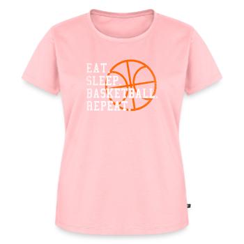 Eat Sleep Basketball Repeat Geschenk Sport Baller - Frauen Premium Bio T-Shirt - Rosa - Vorne - AI Model Female 172 dark (172cm)