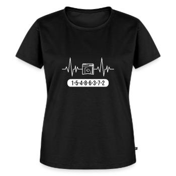 V8 Herzschlag Design für Achtzylinder Autofans - Frauen Premium Bio T-Shirt - Schwarz - Vorne - Selfina (174cm)