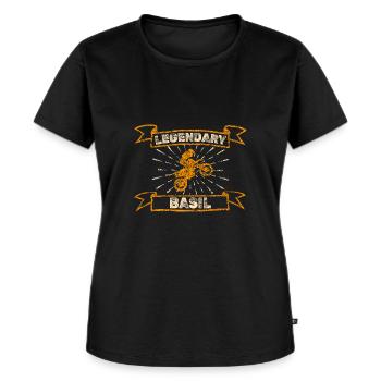 Basil als Motorrad - Frauen Premium Bio T-Shirt - Schwarz - Vorne - Selfina (174cm)