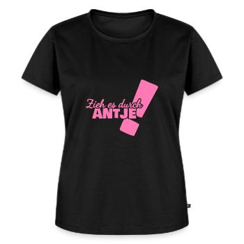 Antje comme prénom - T-shirt Premium bio Femme - noir - Devant - Selfina (174cm)