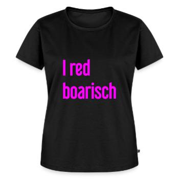 I red boarisch - Frauen Premium Bio T-Shirt - Schwarz - Vorne - Selfina (174cm)