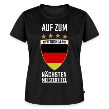 Deutschland Meister WM / EM - Deutschland 2026 - Frauen Premium Bio T-Shirt - Schwarz - Vorne - Selfina (174cm)