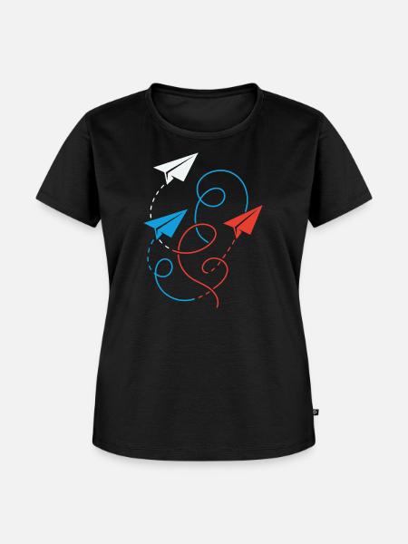 Papierflieger - Frauen Premium Bio T-Shirt - Schwarz