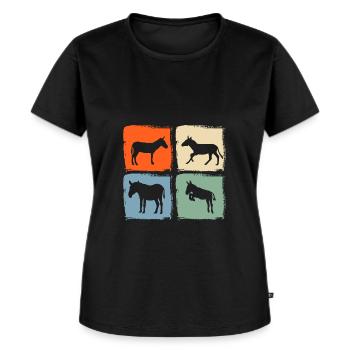 Esel - Frauen Premium Bio T-Shirt - Schwarz - Vorne - Selfina (174cm)