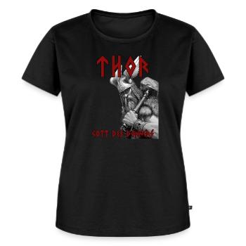 Thor - God of Thunder - Women's Premium Organic T-shirt - black - Front - Selfina (174cm)