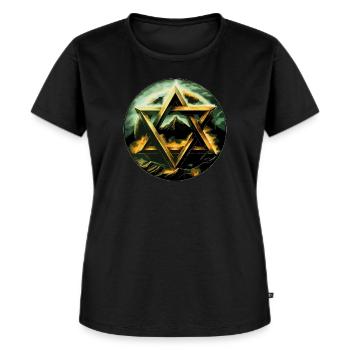 Star of David Hexagram Judaism Religion Symbol - Women's Premium Organic T-shirt - black - Front - Selfina (174cm)