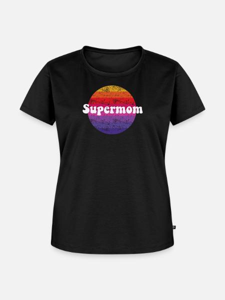 Supermom Retro Style Super Mutter - Frauen Premium Bio T-Shirt - Schwarz