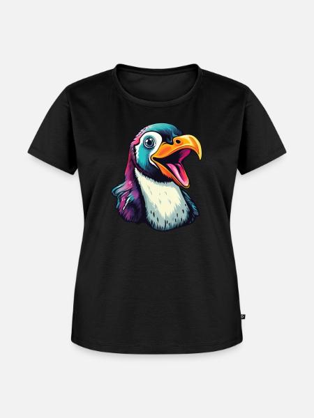 Cooler sprechender Pinguin - Frauen Premium Bio T-Shirt - Schwarz