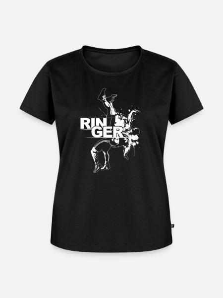 Ringer - Frauen Premium Bio T-Shirt - Schwarz