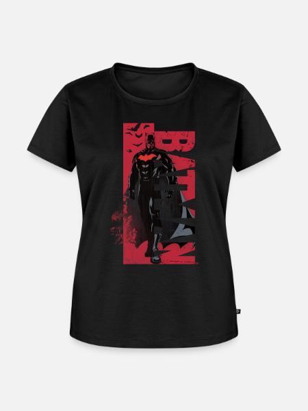Batman In Coolem Roten Design - Frauen Premium Bio T-Shirt - Schwarz