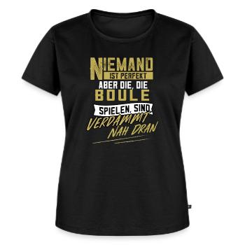Boule Boulespieler Boulespielerin Geschenk - Frauen Premium Bio T-Shirt - Schwarz - Vorne - Selfina (174cm)