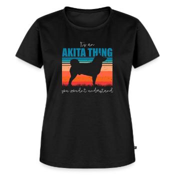 Akita - Frauen Premium Bio T-Shirt - Schwarz - Vorne - Selfina (174cm)