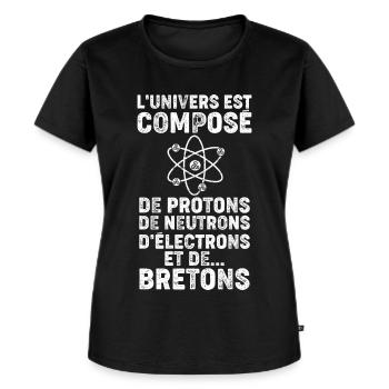 Univers Breton Humour - T-shirt Premium bio Femme - noir - Devant - Selfina (174cm)