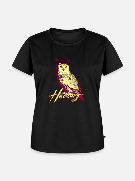 Hedwig Owl - Frauen Premium Bio T-Shirt - Schwarz