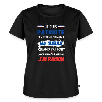 JE SUIS PATRIOTE ... - T-shirt Premium bio Femme - noir - Devant - Selfina (174cm)