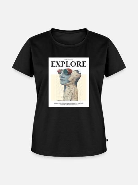 Explore - Frauen Premium Bio T-Shirt - Schwarz