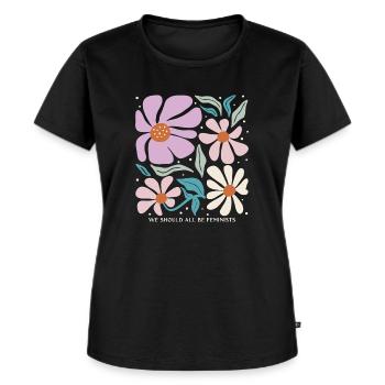 Subtiles Feministisches Statement Design - Frauen Premium Bio T-Shirt - Schwarz - Vorne - Selfina (174cm)