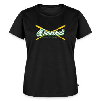 Dancehall - mots puissance et son - T-shirt Premium bio Femme - noir - Devant - Selfina (174cm)