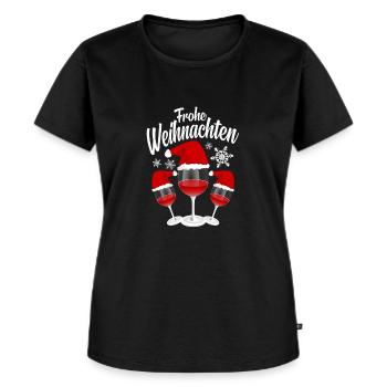Weihnachten Rotwein - Frauen Premium Bio T-Shirt - Schwarz - Vorne - Selfina (174cm)