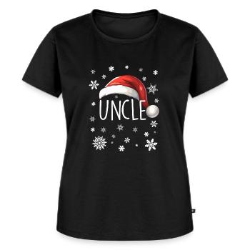 Oncle Noël - T-shirt Premium bio Femme - noir - Devant - Selfina (174cm)