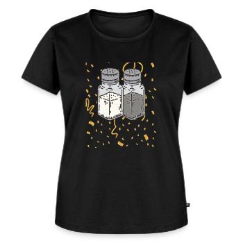 Sel et poivre - T-shirt Premium bio Femme - noir - Devant - Selfina (174cm)