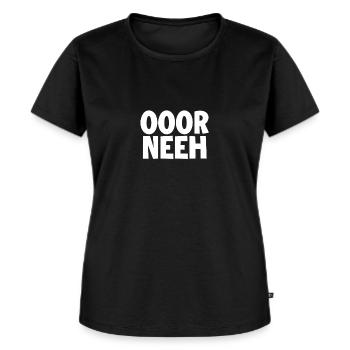 OOOR NEEH - East German - Women's Premium Organic T-shirt - black - Front - Selfina (174cm)