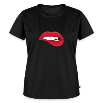 Kiss Annonce Carnaval Carnaval - T-shirt Premium bio Femme - noir - Devant - Selfina (174cm)