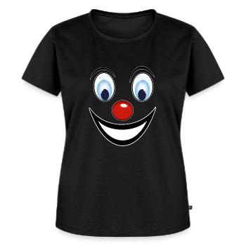 Konfetti Karneval Clown Gesicht Fasching - Frauen Premium Bio T-Shirt - Schwarz - Vorne - Selfina (174cm)