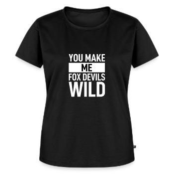 Denglisch - Tu me rends renard sauvage - T-shirt Premium bio Femme - noir - Devant - Selfina (174cm)
