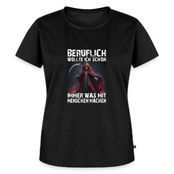 La Faucheuse - T-shirt Premium bio Femme - noir - Devant - Selfina (174cm)