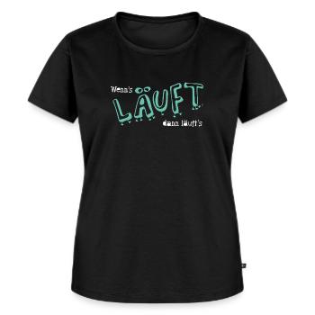 Läuft - Frauen Premium Bio T-Shirt - Schwarz - Vorne - Selfina (174cm)