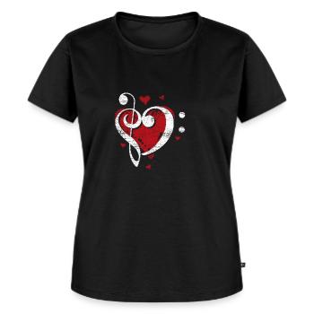 Clé de sol - T-shirt Premium bio Femme - noir - Devant - Selfina (174cm)