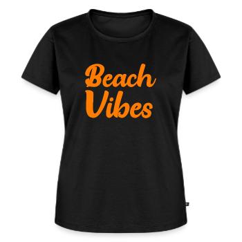 Ambiance de plage - T-shirt Premium bio Femme - noir - Devant - Selfina (174cm)